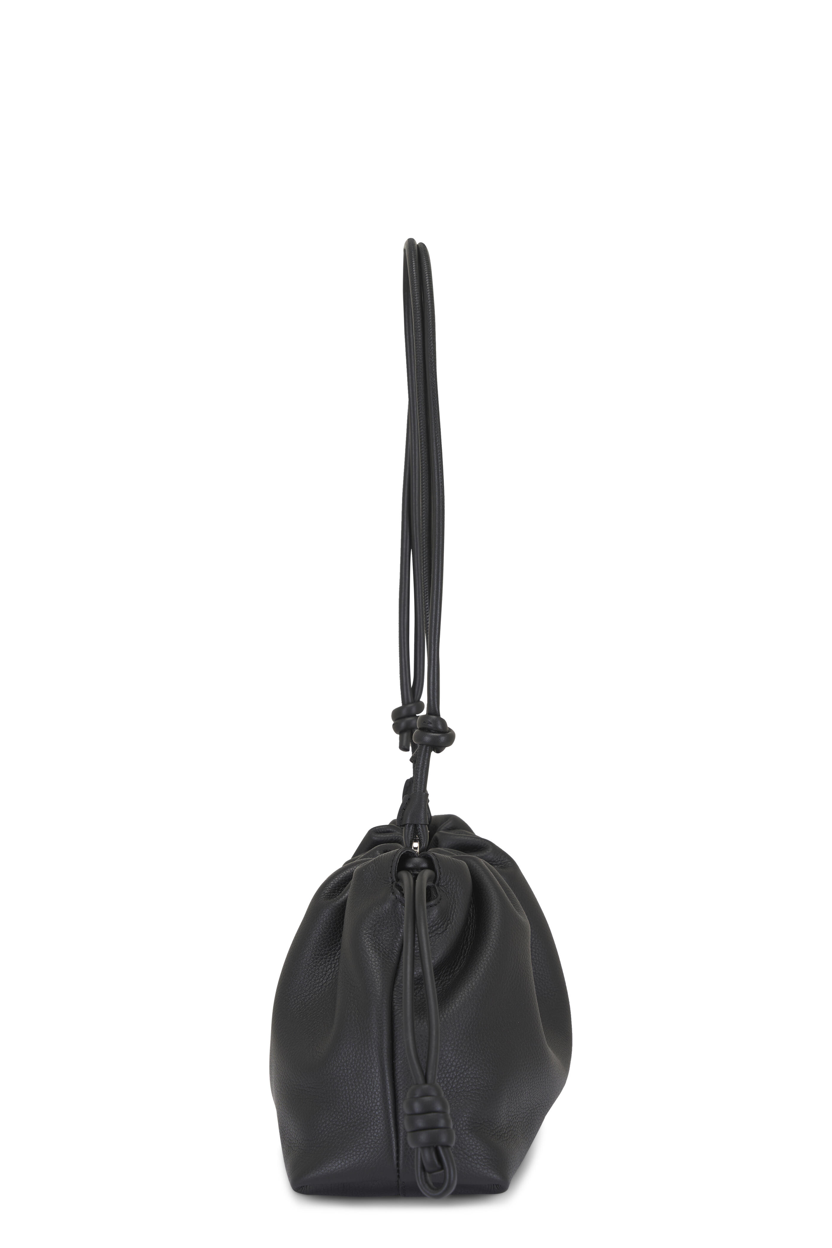 Loewe - Medium Flamenco Black Fine Grained Leather Clutch