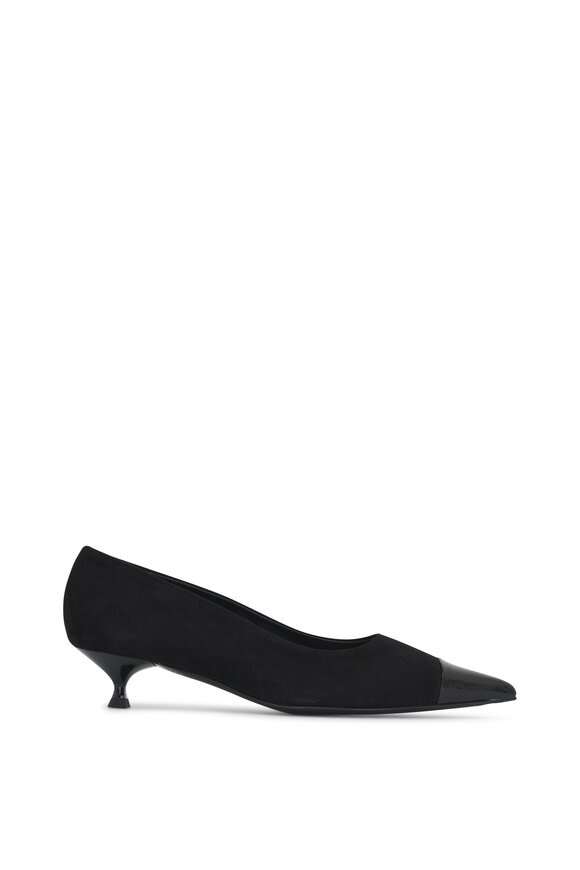 AGL - Lenor Black Suede Kitten Heel 