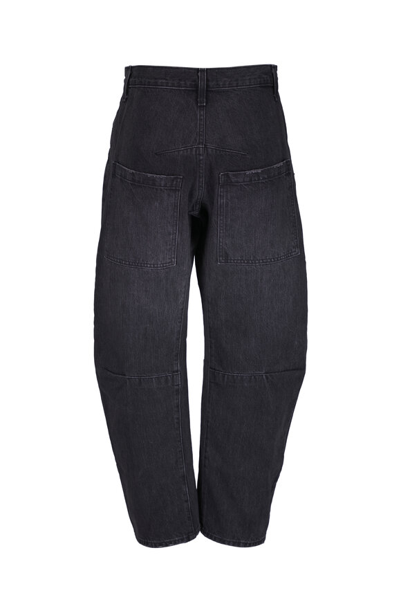 Nili Lotan Shon Black Stone Wash Relaxed Barrel Leg Jean - view 3