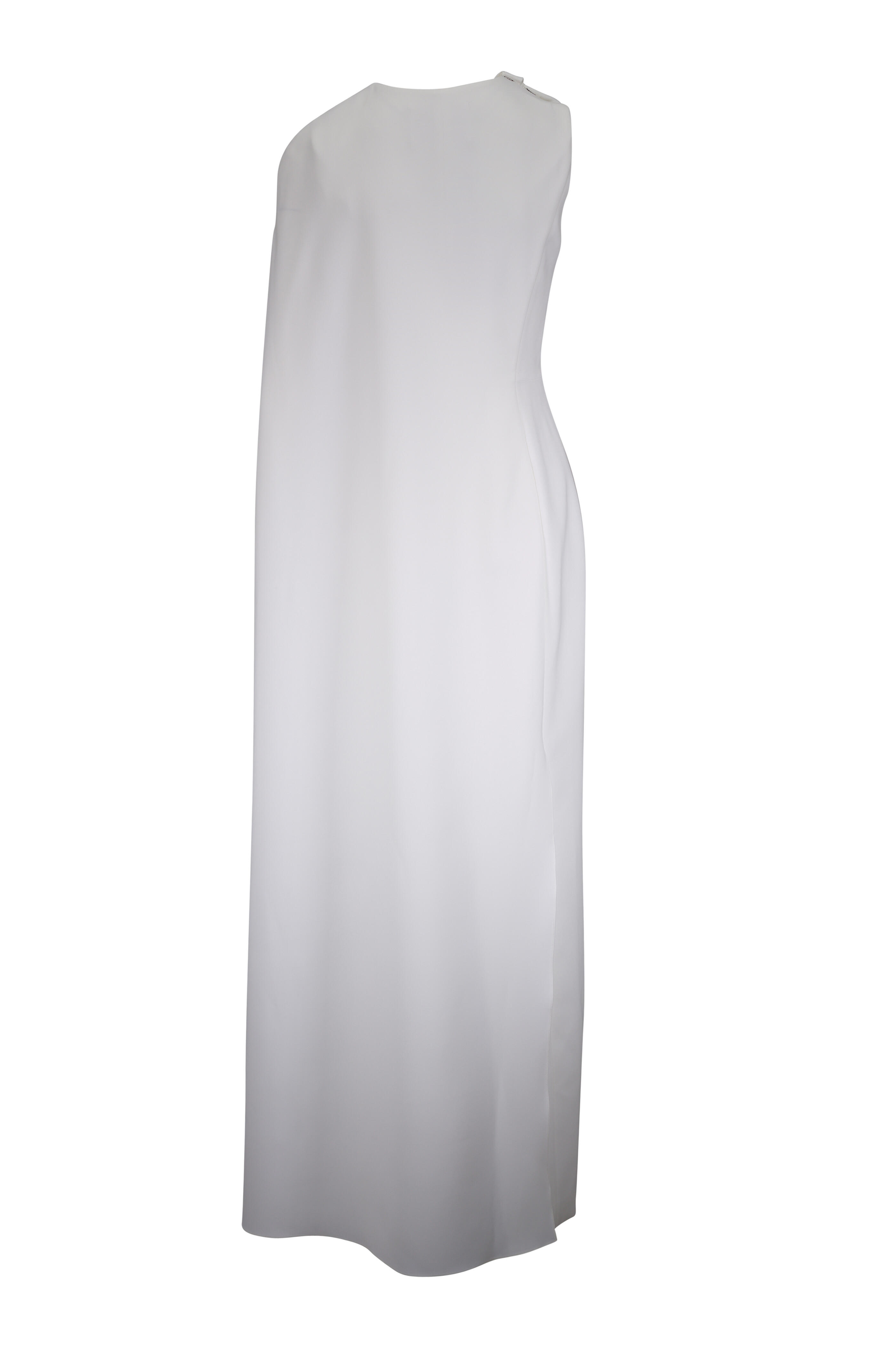 Carolina Herrera - White One Shoulder Drape Column Gown