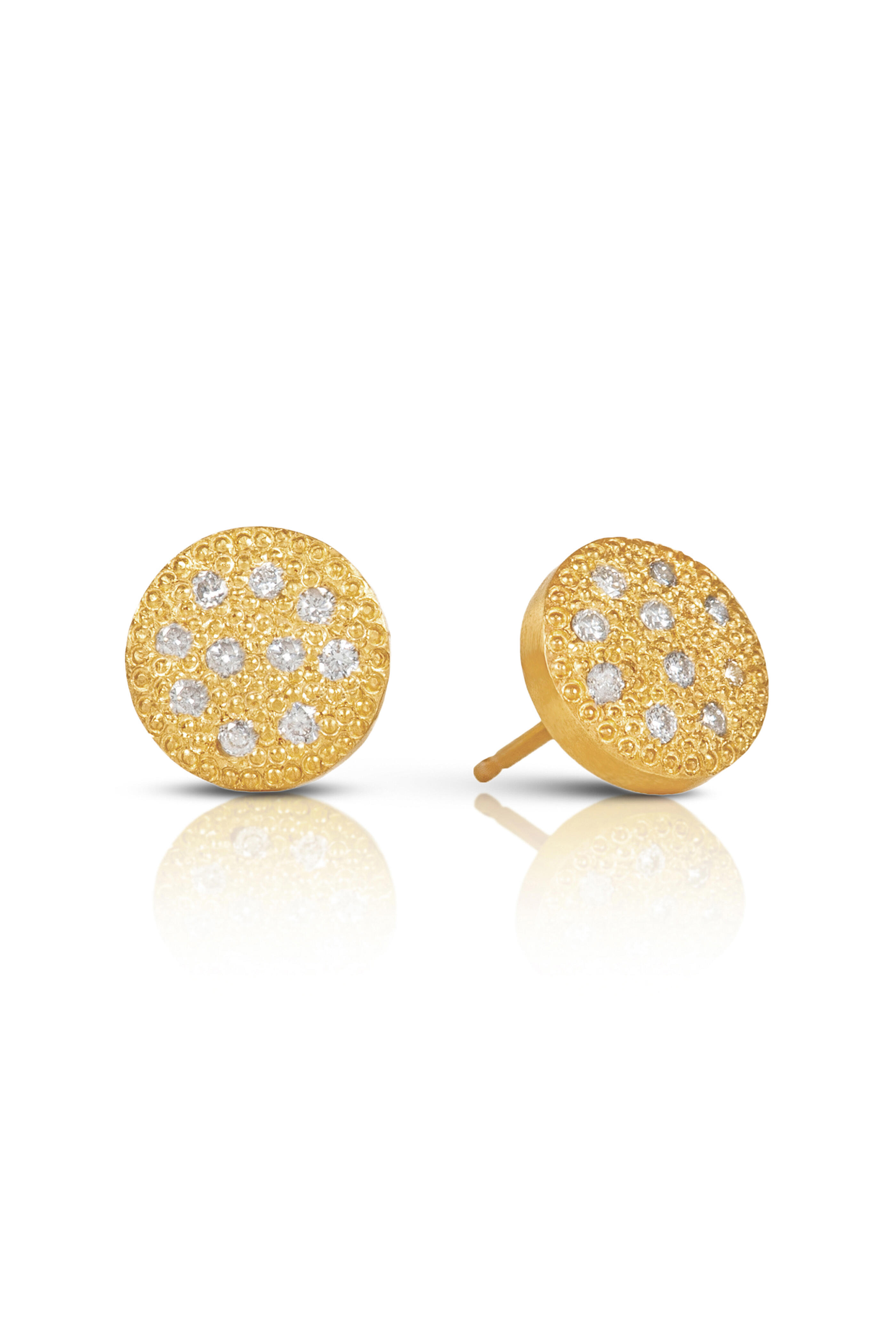 .925Suneera - Mini Gold Scattered Diamond Stud Earrings