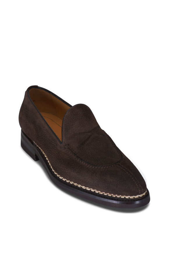 Bontoni - Patrizio Dark Chocolate Textured Leather Loafer