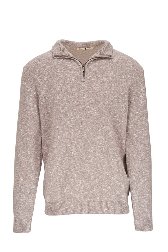 Maurizio Baldassari - Winter Mouline Beige Quarter Zip Pullover