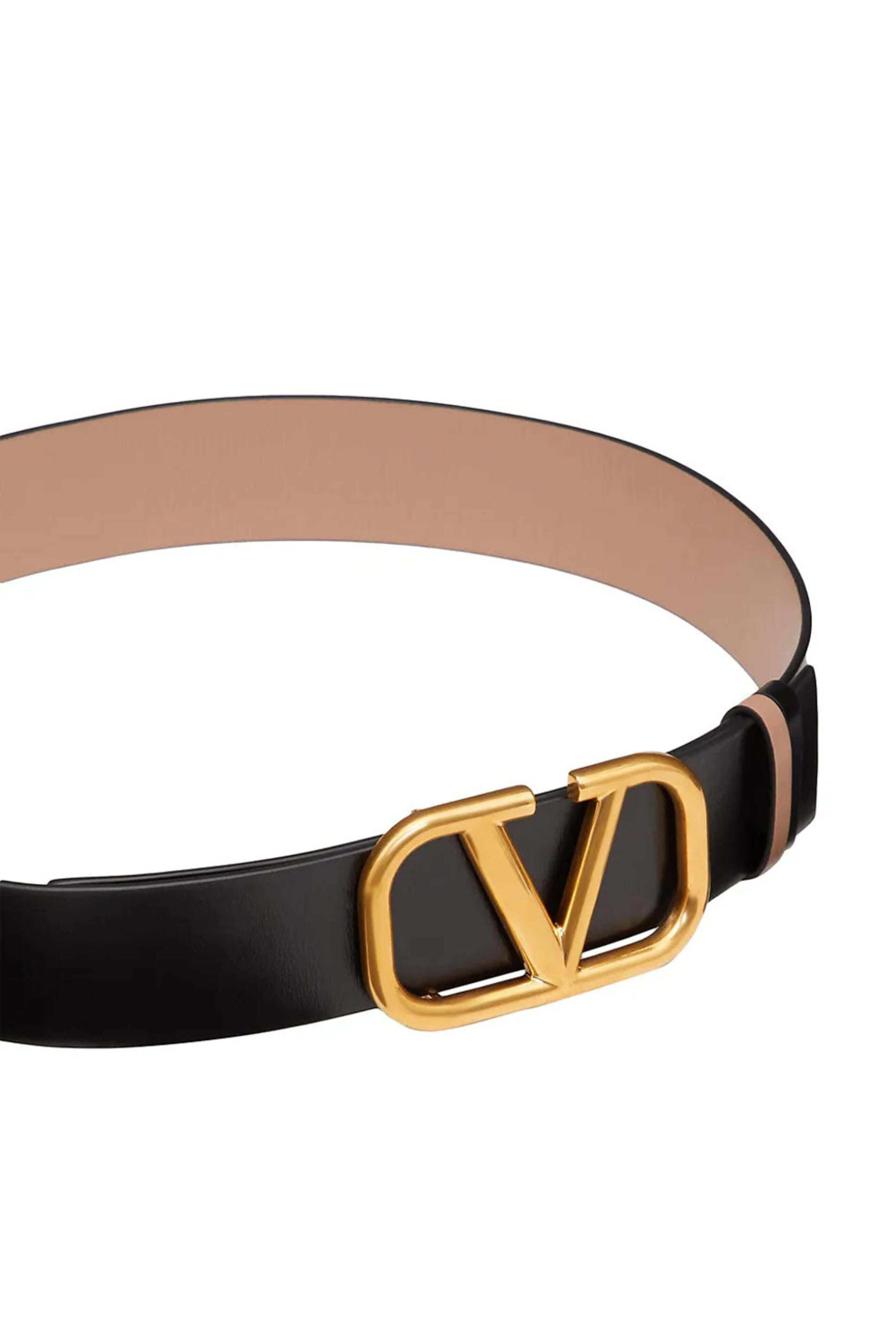 Valentino Garavani - V-Logo Reversible Belt in Smokey Beige and Black