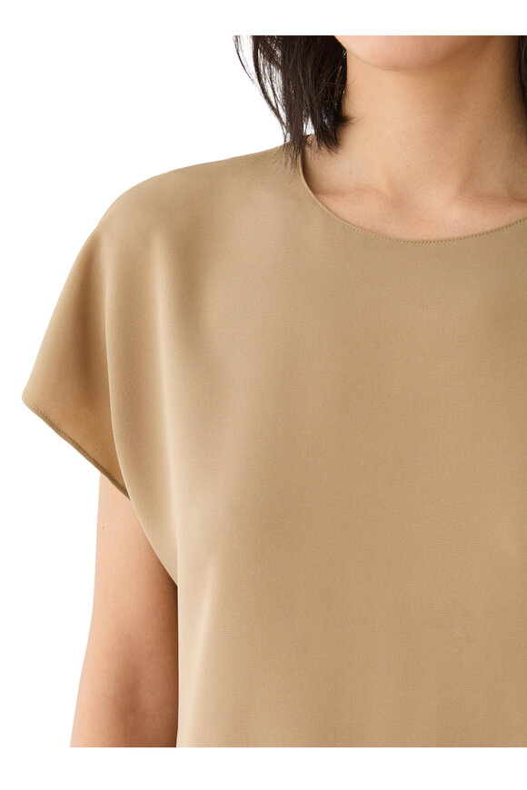 Lafayette 148 New York Cadet Khaki Silk Blouse - view 4