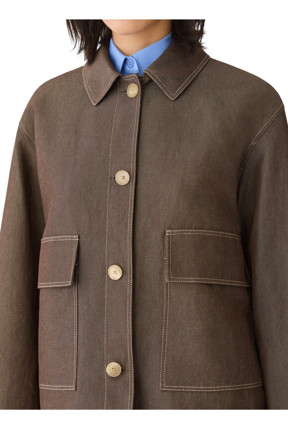 Lafayette 148 New York Root Cotton & Linen Twill Workwear Jacket - view 4