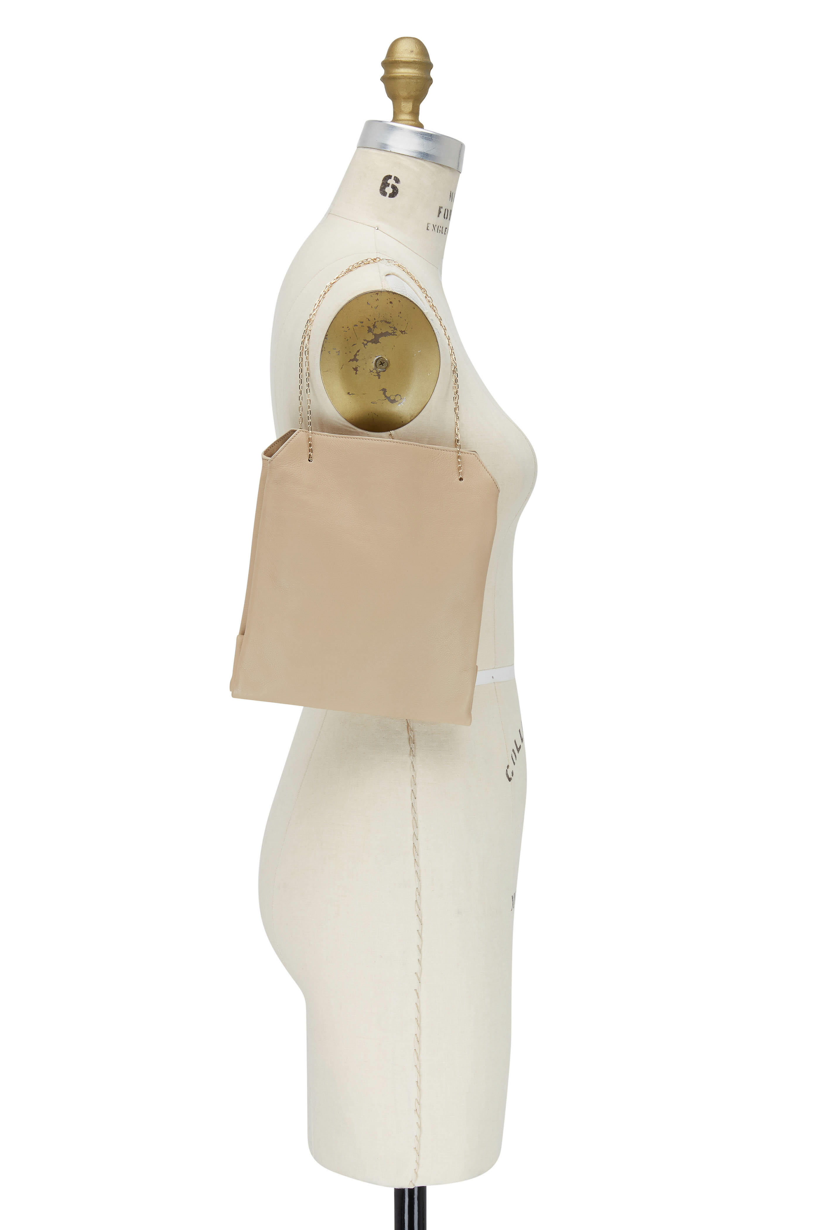 The Row - Cream Silk Leather Small Lunch Bag | Mitchell Stores