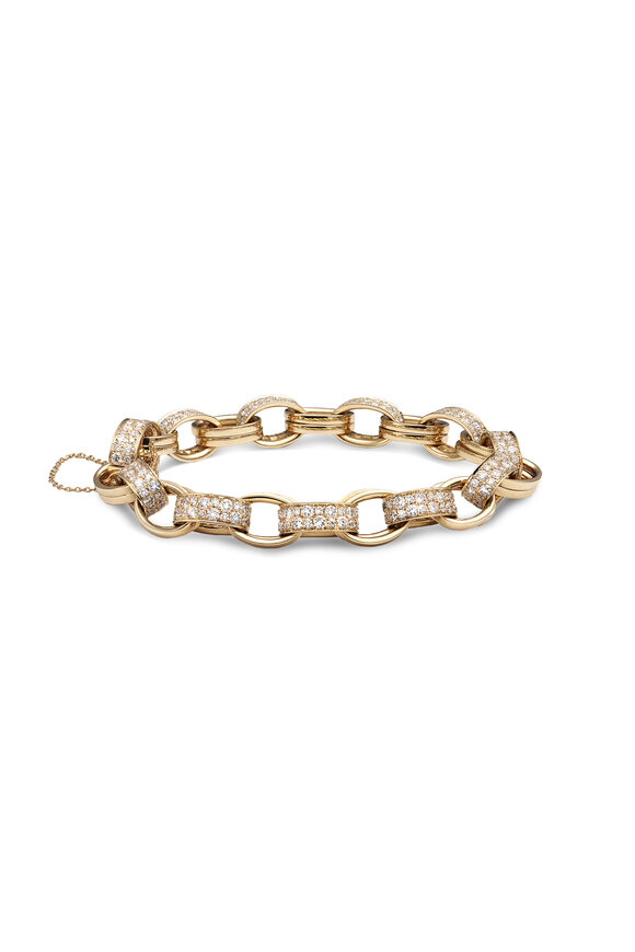 Nam Cho 18k Yellow Gold Diamond Link Bracelet - view 1