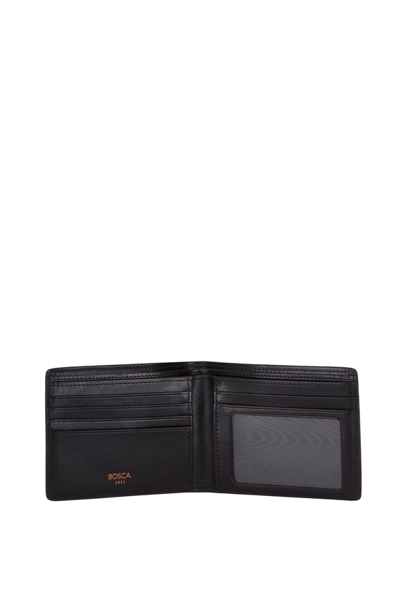 Bosca - Black Smooth Leather Bi-Fold Wallet