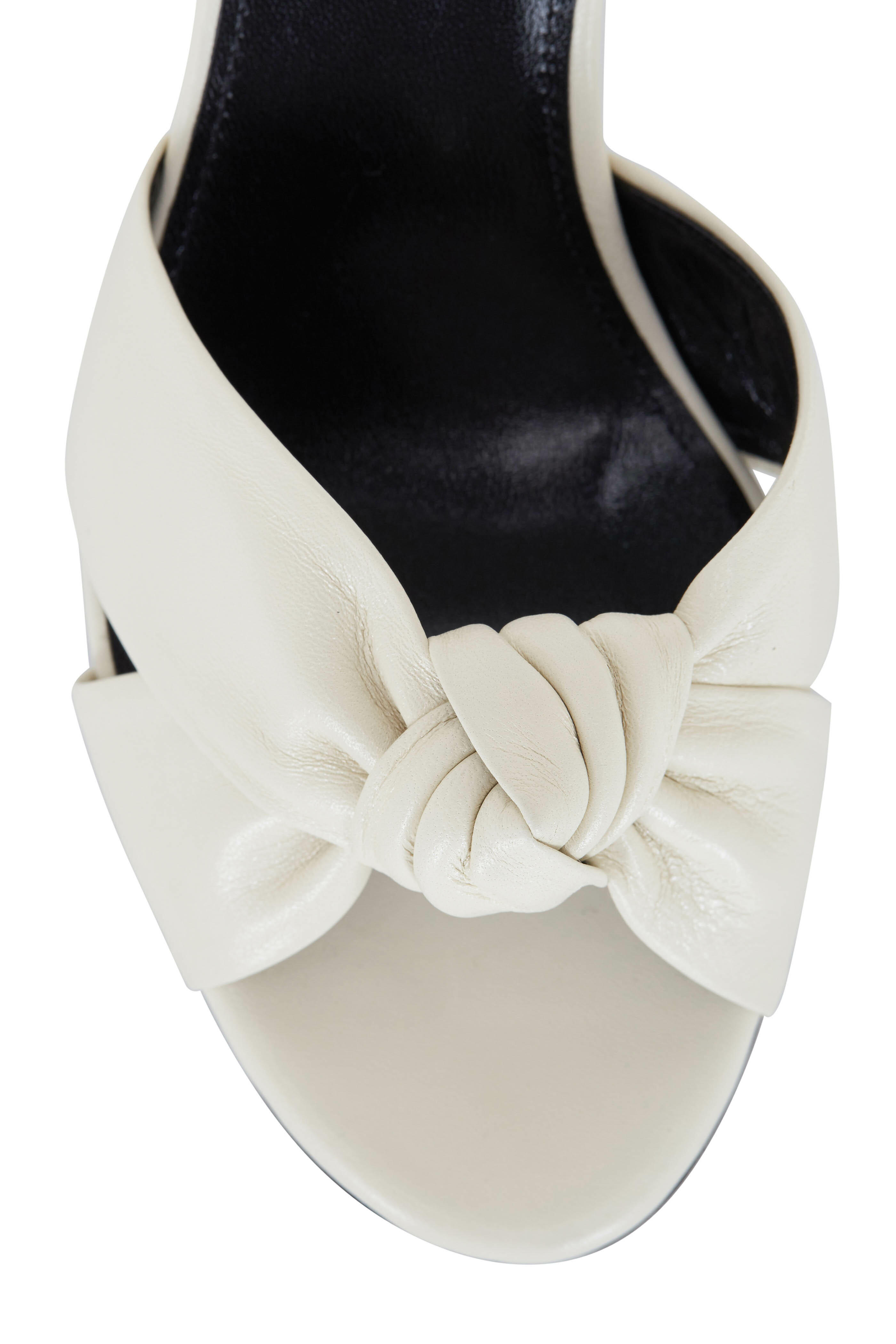 Saint Laurent - Bianca Pearl Leather Knotted Mule Sandal, 75mm