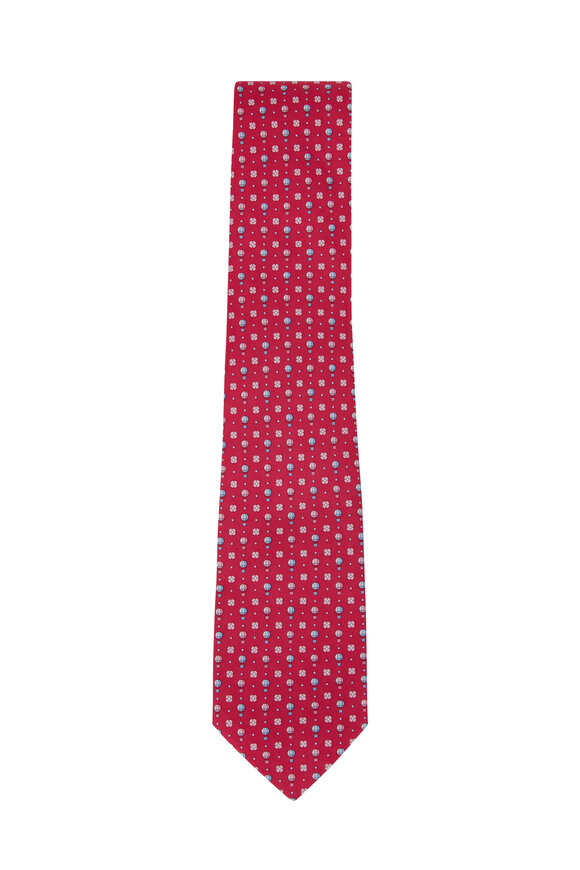 Ferragamo - Hot Pink Balloon Pattern Silk Necktie