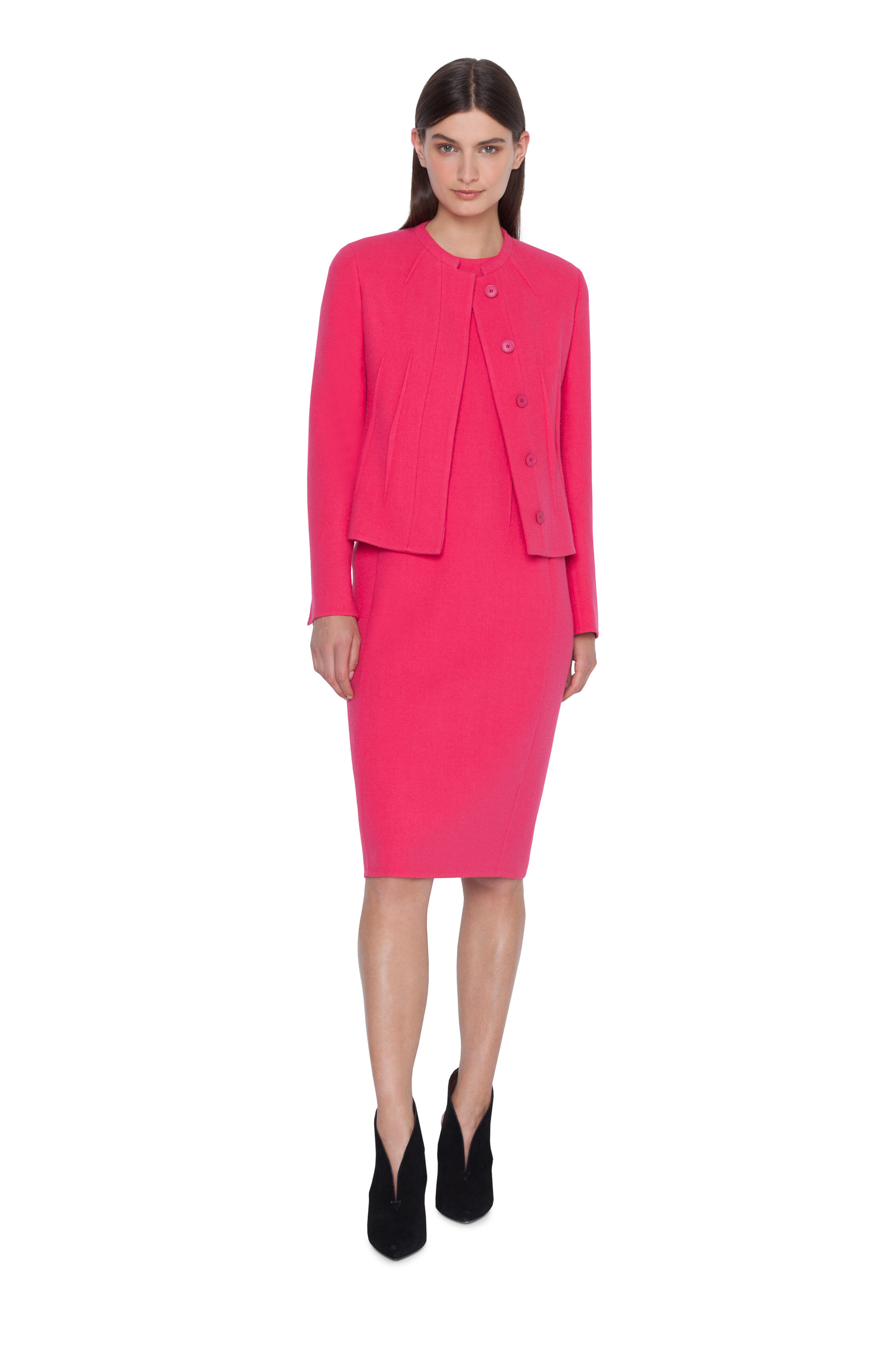 Akris - Pink Wool Seam Sheath Dress