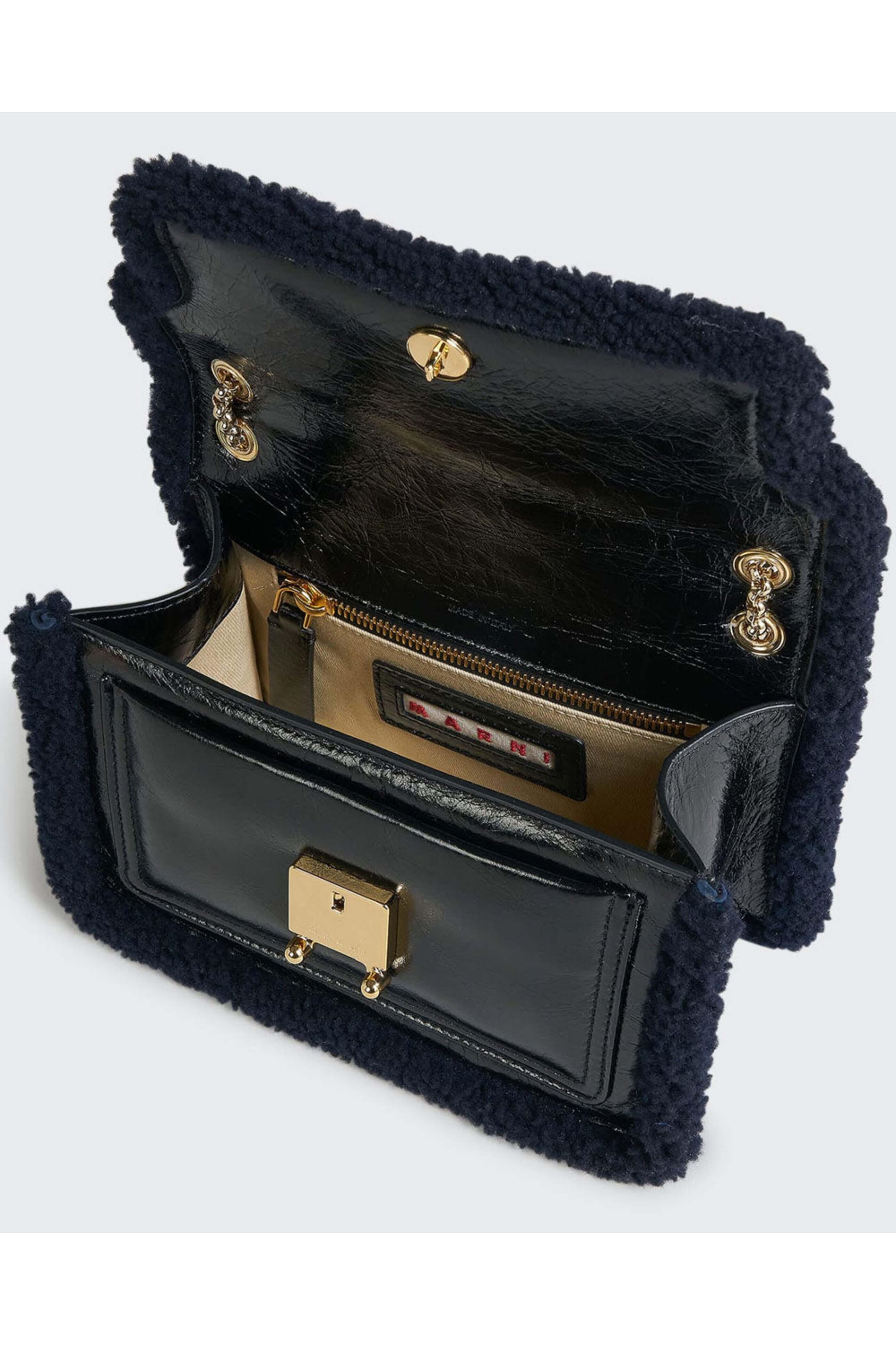 Marni - Trunk Envelope Shearling Crossbody in Black