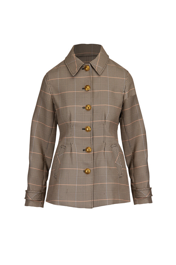 Veronica Beard Severine Khaki Tailored Singel Breasted Jacket - view 1