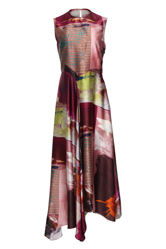 Roksanda Lette Lilas Pictorial Print Midi Dress