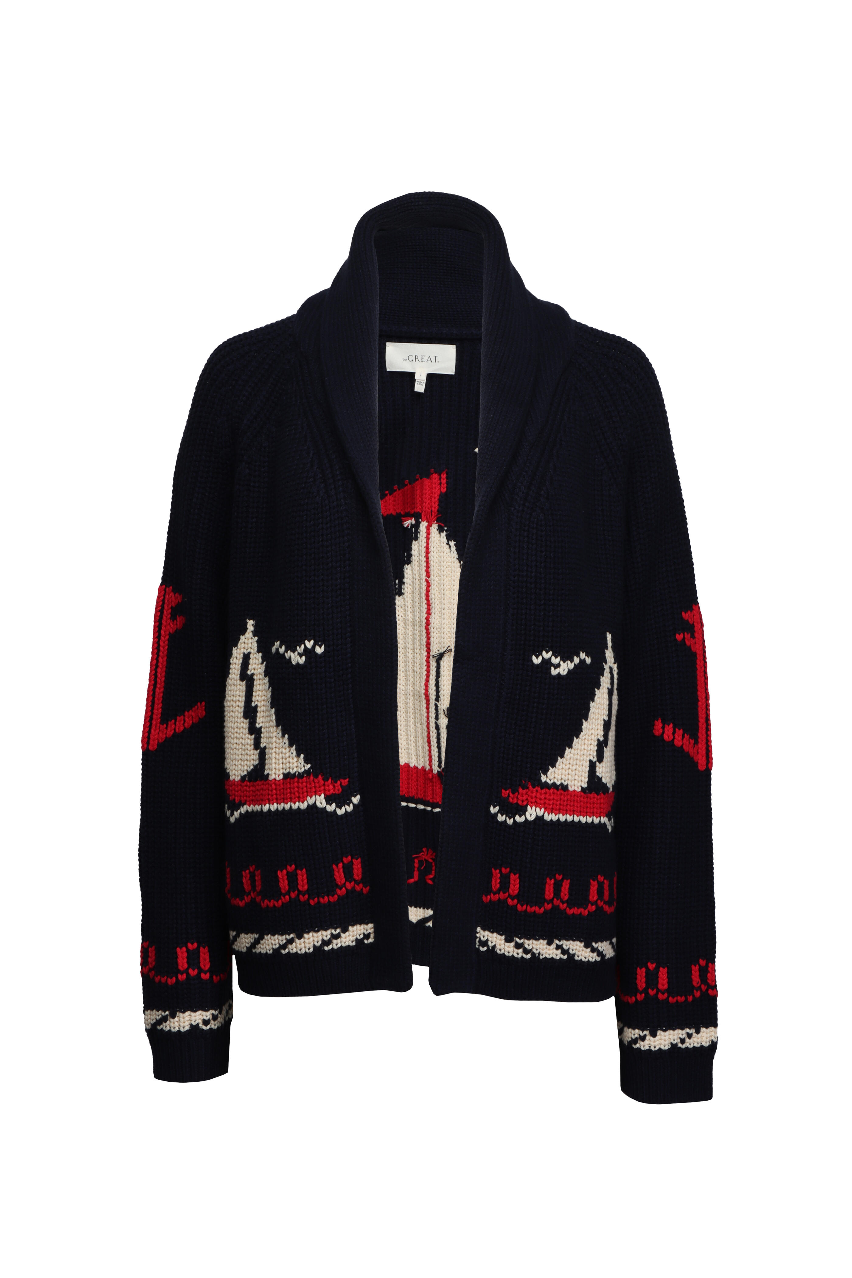 The Great - Sailboat Lodge Navy Knit Cardigan
