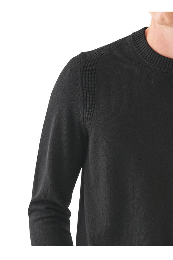 Patrick Assaraf - Black Merino Wool Crewneck Sweater