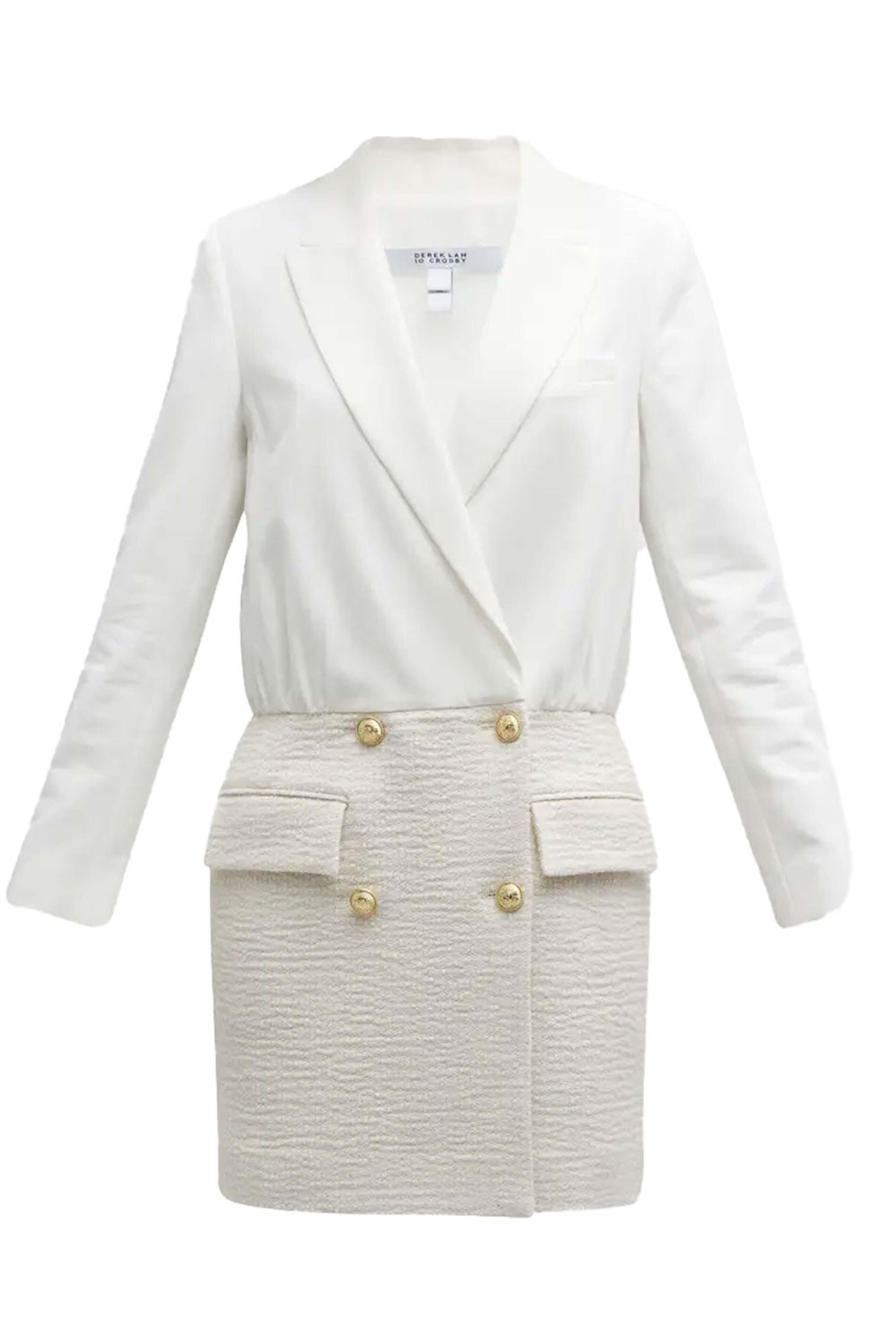 Derek Lam - Ivory Tweed Chiara Blazer Dress | Mitchell Stores Derek Lam - Ivory Tweed Chiara Blazer Dress | Mitchell Stores