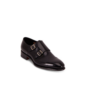 靴 Santoni / leather plane toe shoes Santoni Men's Atlantis Lace Up Plain Toe Dress Shoes