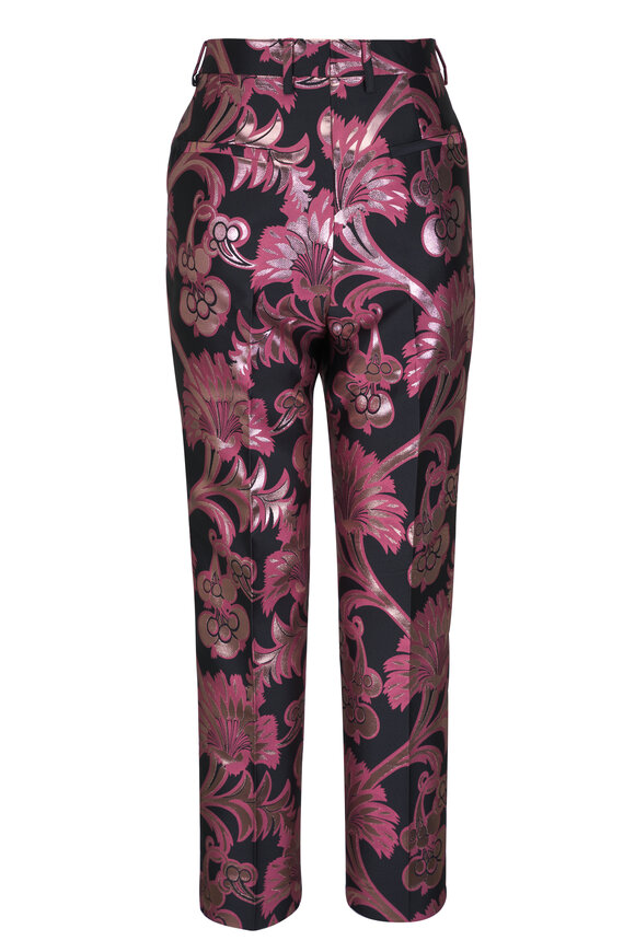 Etro - Blush & Black Metallic Jacquard Pant