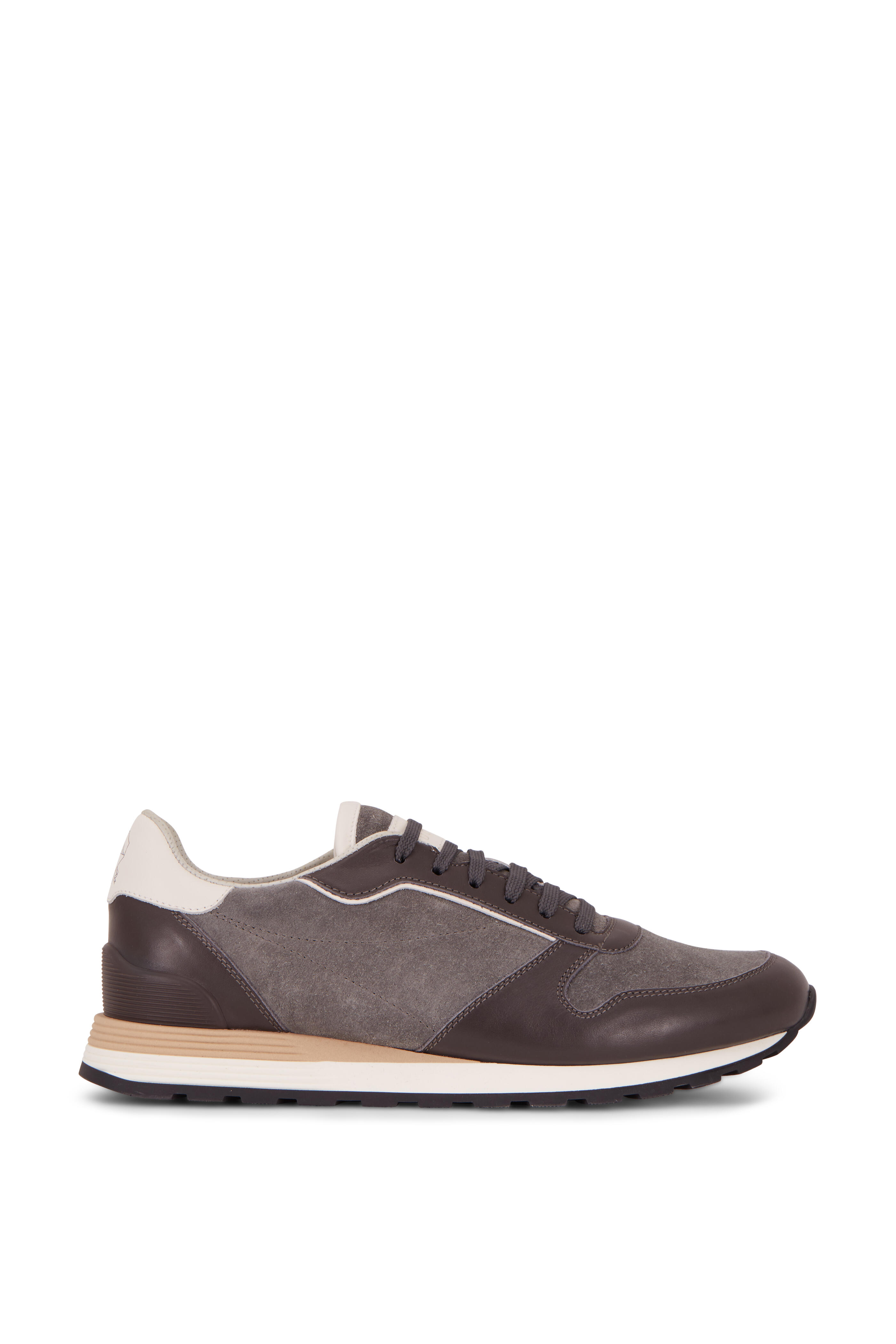 Brunello Cucinelli - Dark Gray Suede & Leather Running Sneaker