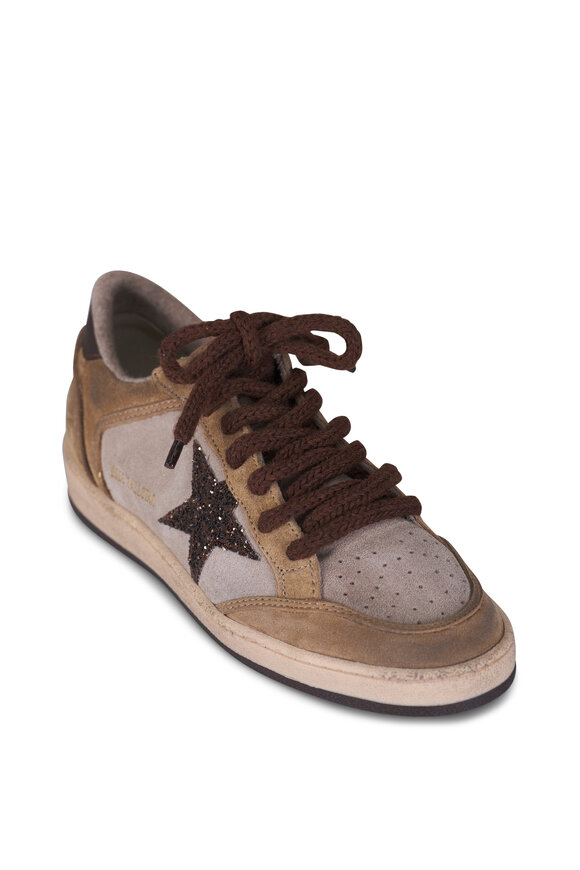 Golden Goose Ballstar Beige & Brown Suede Low Top Sneaker
