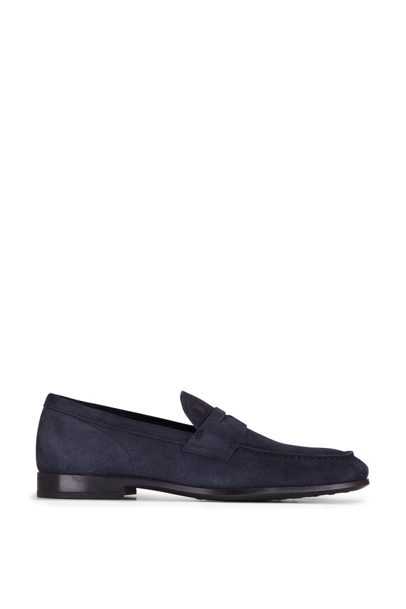 Tod's - Navy Blue Suede Loafer 