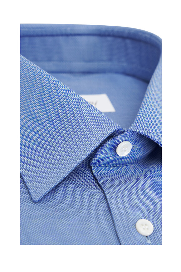 Brioni - Dark Blue Textured Cotton Dress Shirt