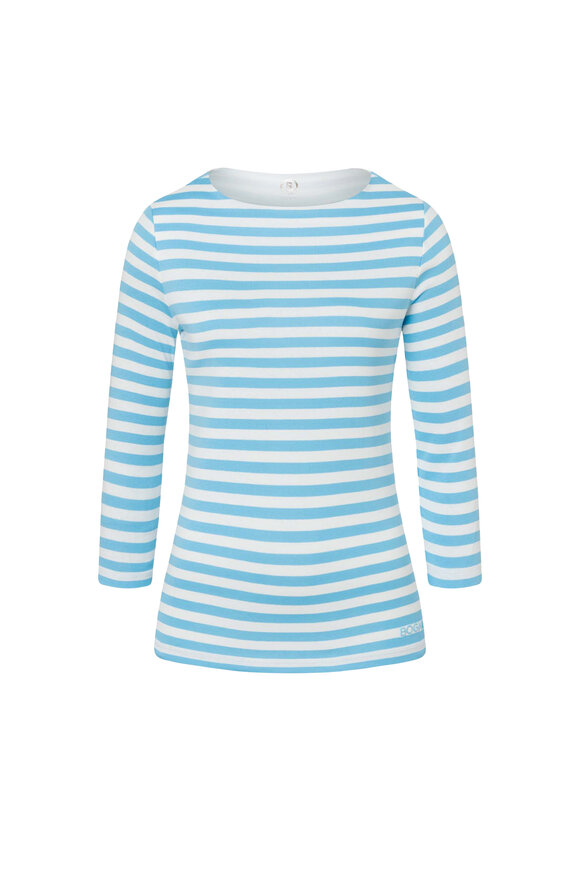 Bogner - Louna Sky Blue & White Stripe Cotton T-Shirt