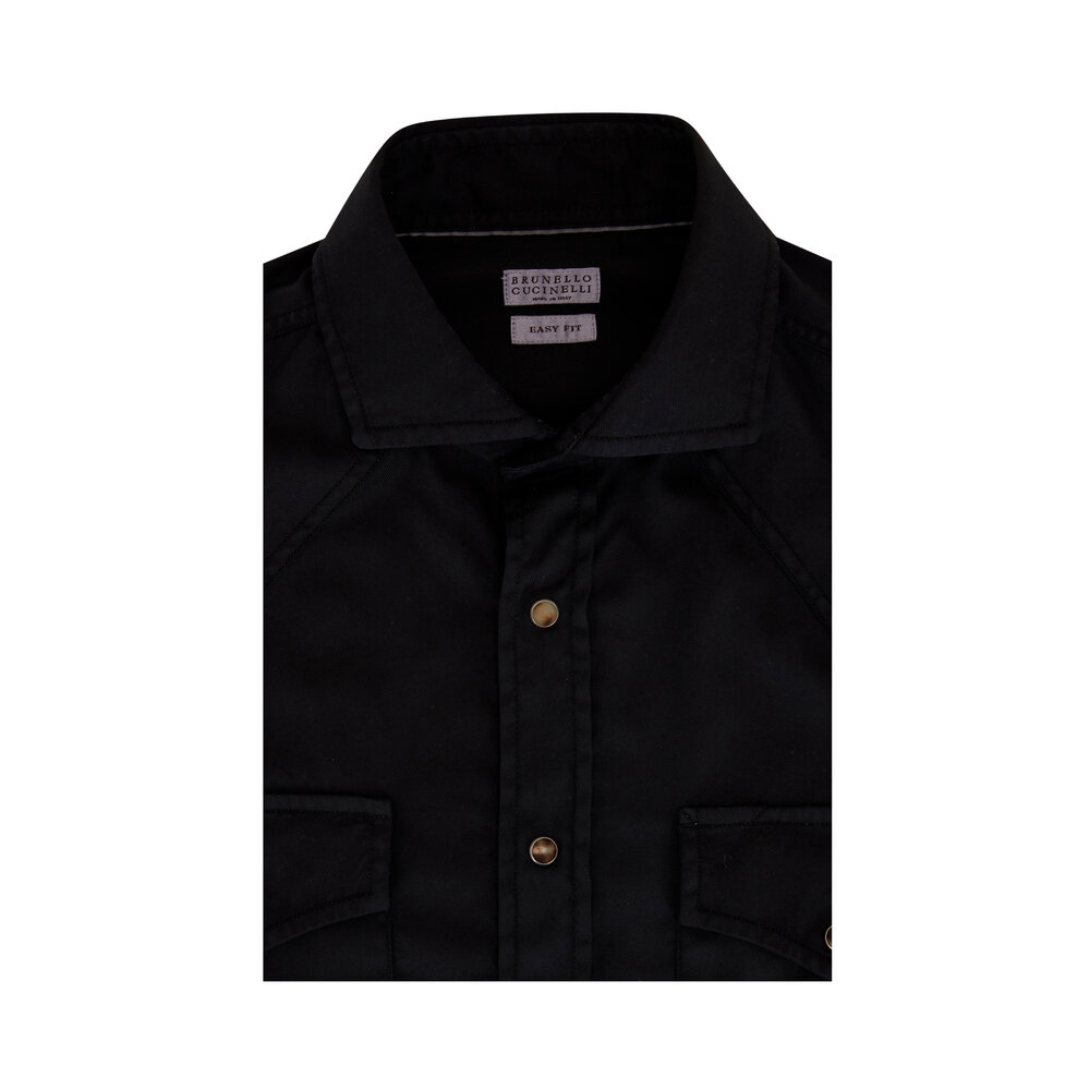【DIMITRI BLACK】 Bio Western Cotton Shirt Stevenson Overall Co. Cody Western Shirt Black