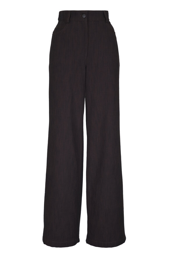 Akris Punto Cooper Espresso Wide Leg Five Pocket Jean - view 1
