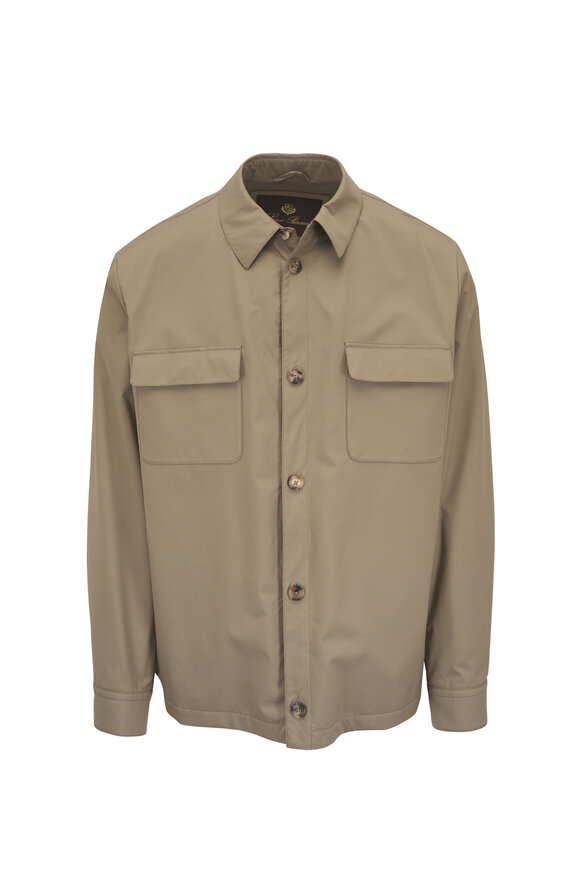 Loro Piana Windwish Storm Brown Stretch Overshirt