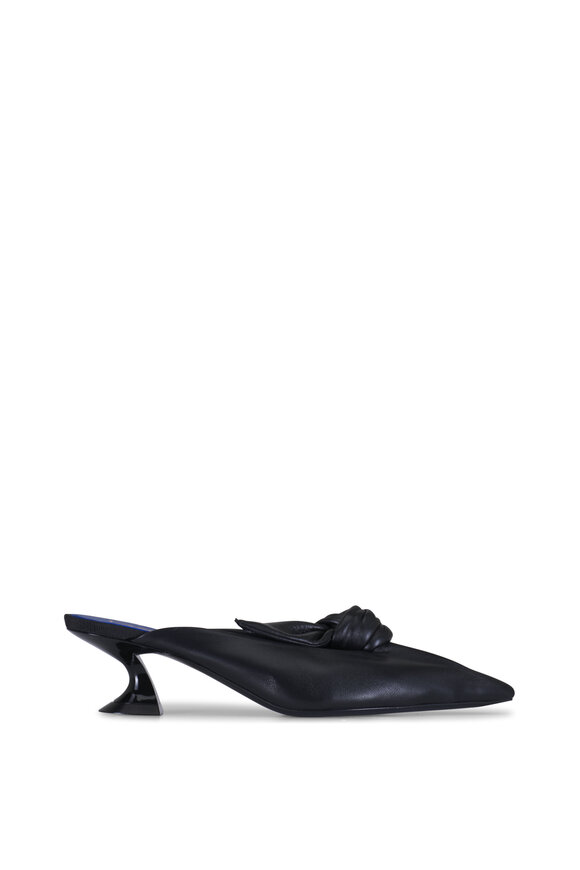 Lanvin Midnight Step Black Leather Bow Pump, 50mm - view 5