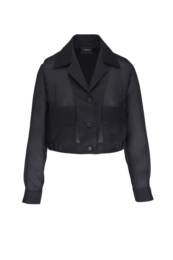 Akris - Tapiwa Black Silk Short Blouson Jacket 