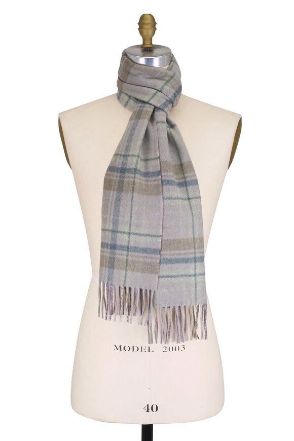 Fratelli Piacenza Tan Plaid Cashmere Scarf - view 1