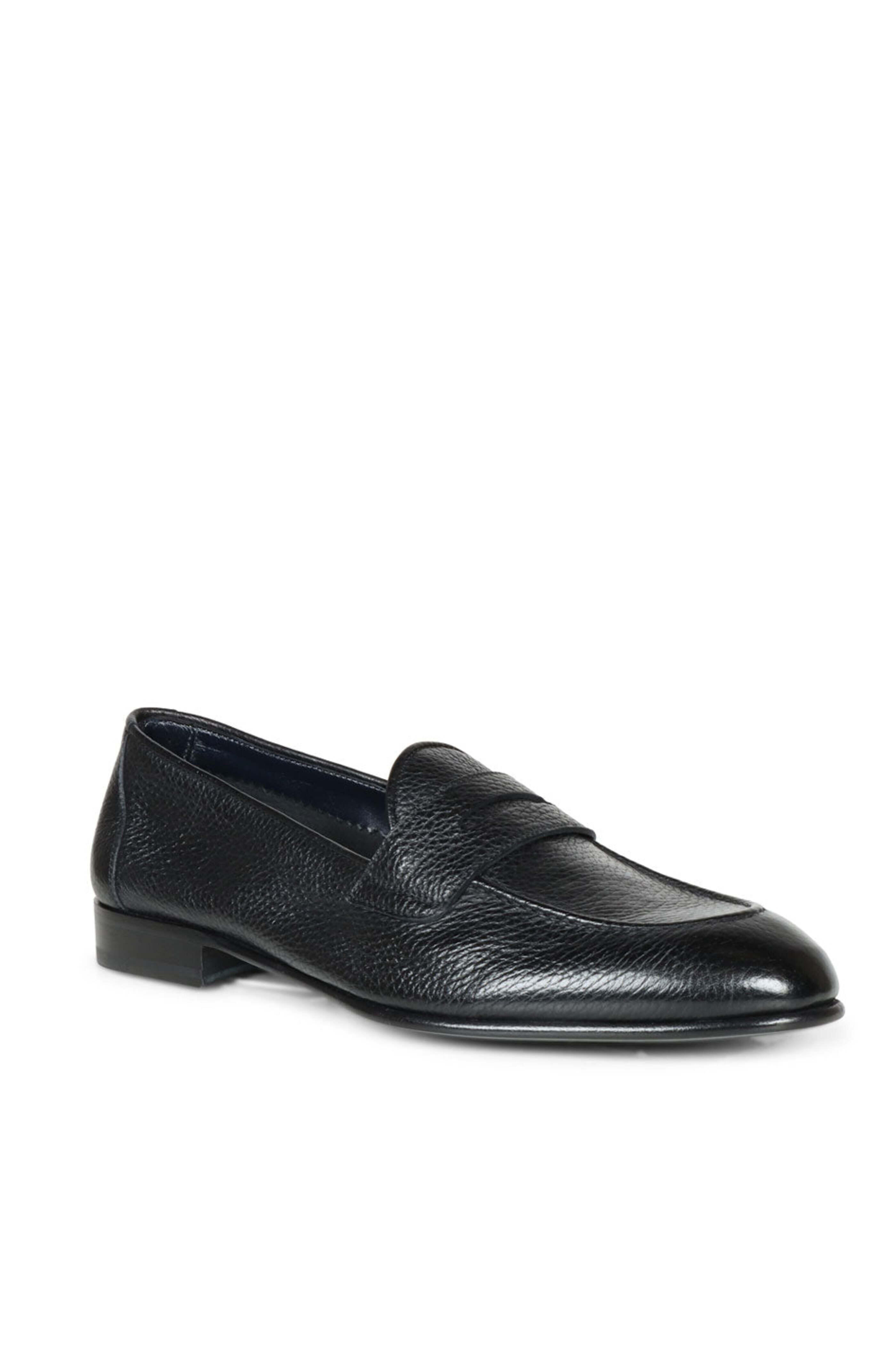 Brioni - Deerskin Penny Loafer in Black | Mitchell Stores