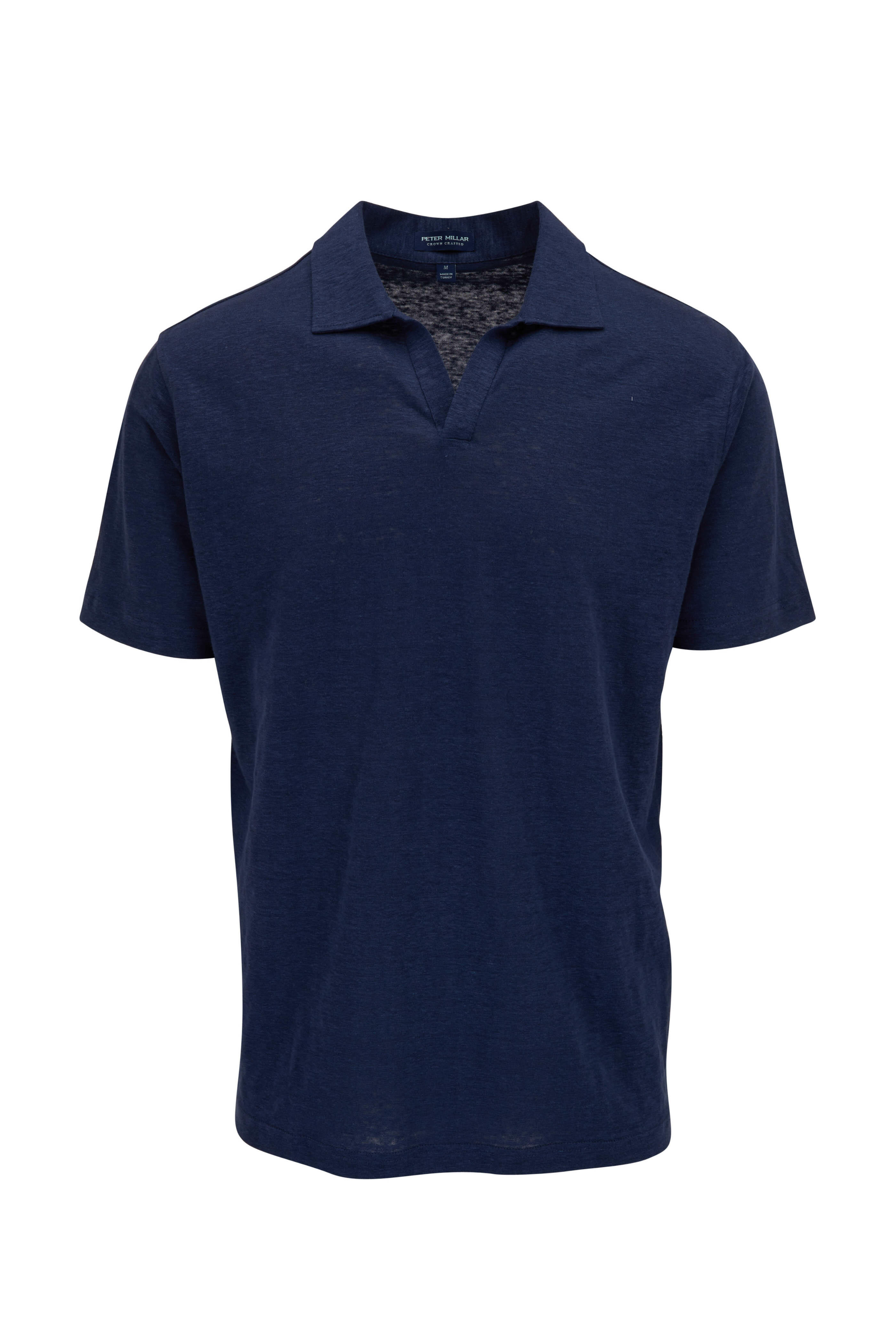 Peter Millar - Coastline Navy Linen Short Sleeve Riviera Polo