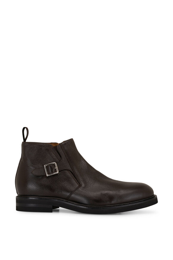 Ron White - Quinton Espresso Pebble Leather Ankle Boot