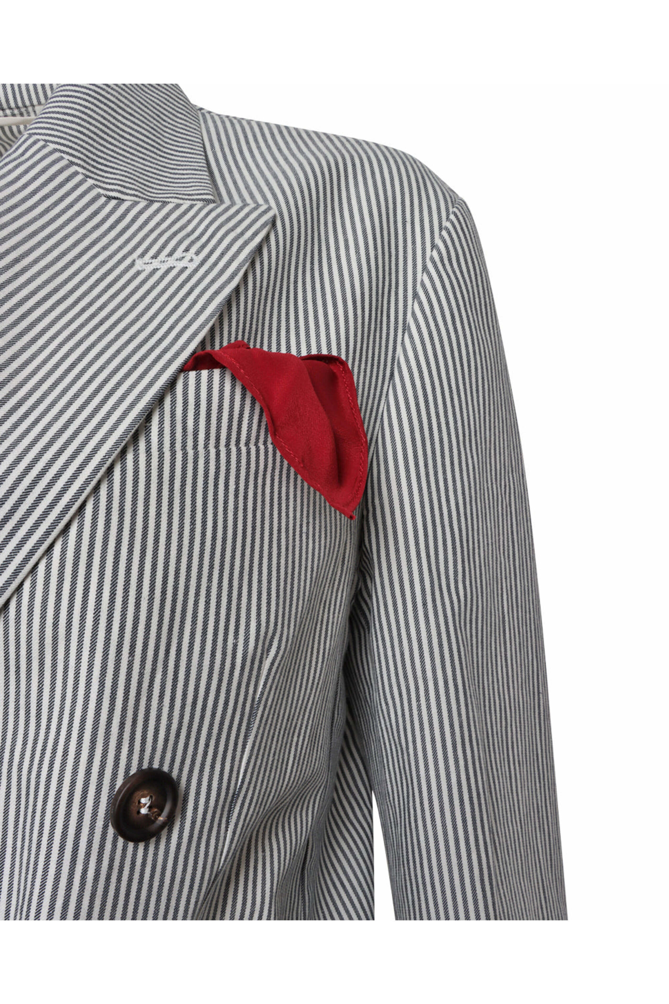 Brunello Cucinelli - Blue and White Pinstripe Double Breasted Blazer