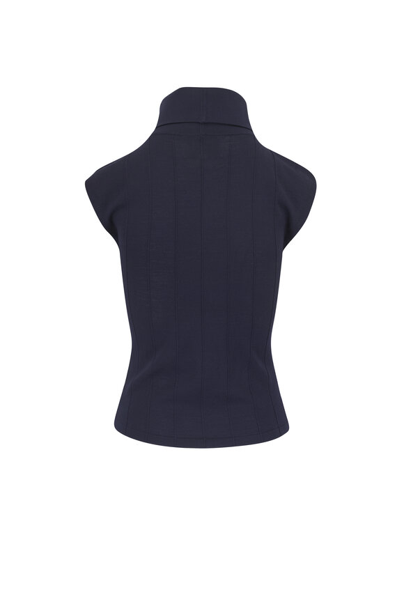 TWP Navy Funnel Neck Sleeveless Top - view 2