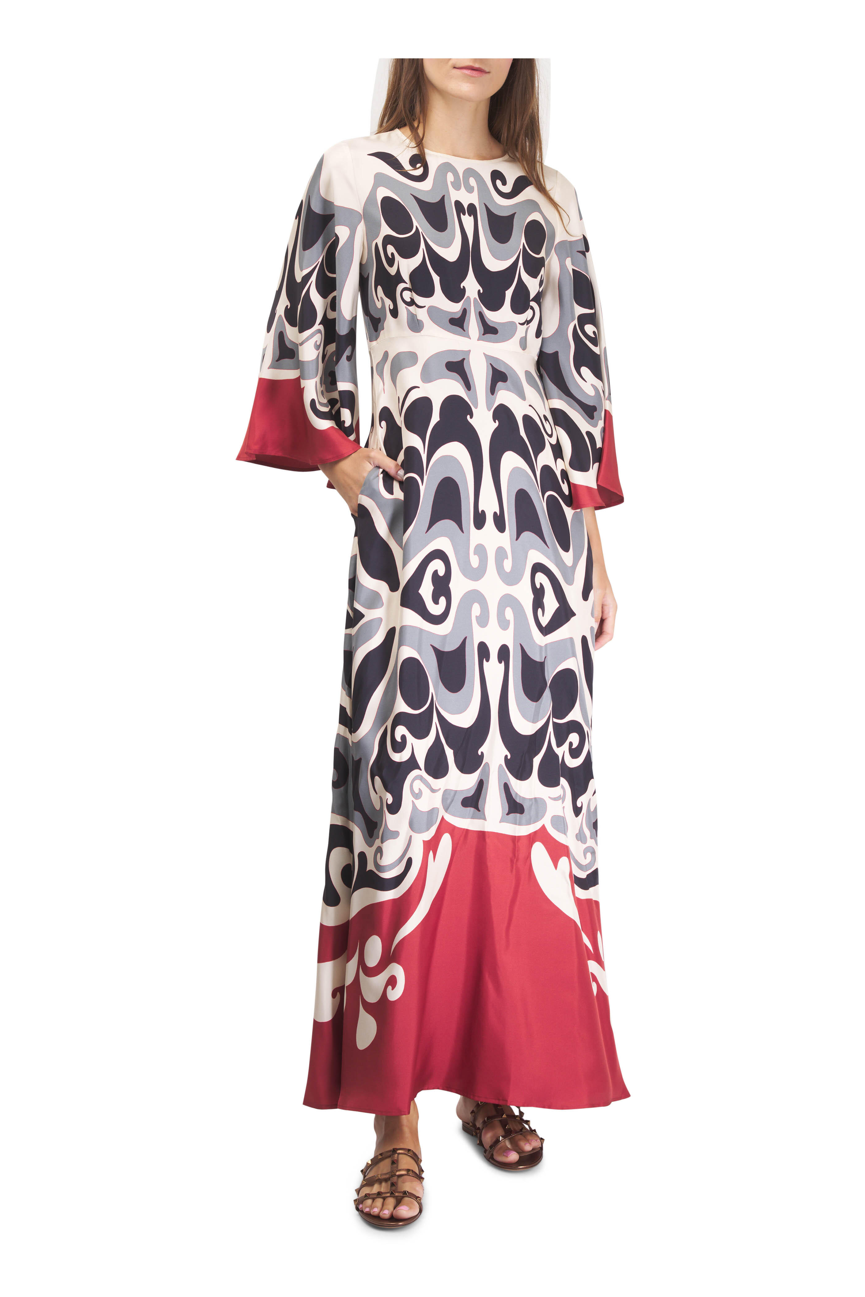 La DoubleJ - Ivory Silk Twill Phoenix Placee Maxi Dress