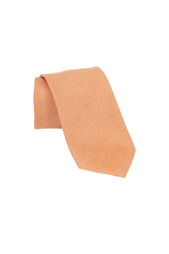 Brioni - Orange Textured Silk Necktie