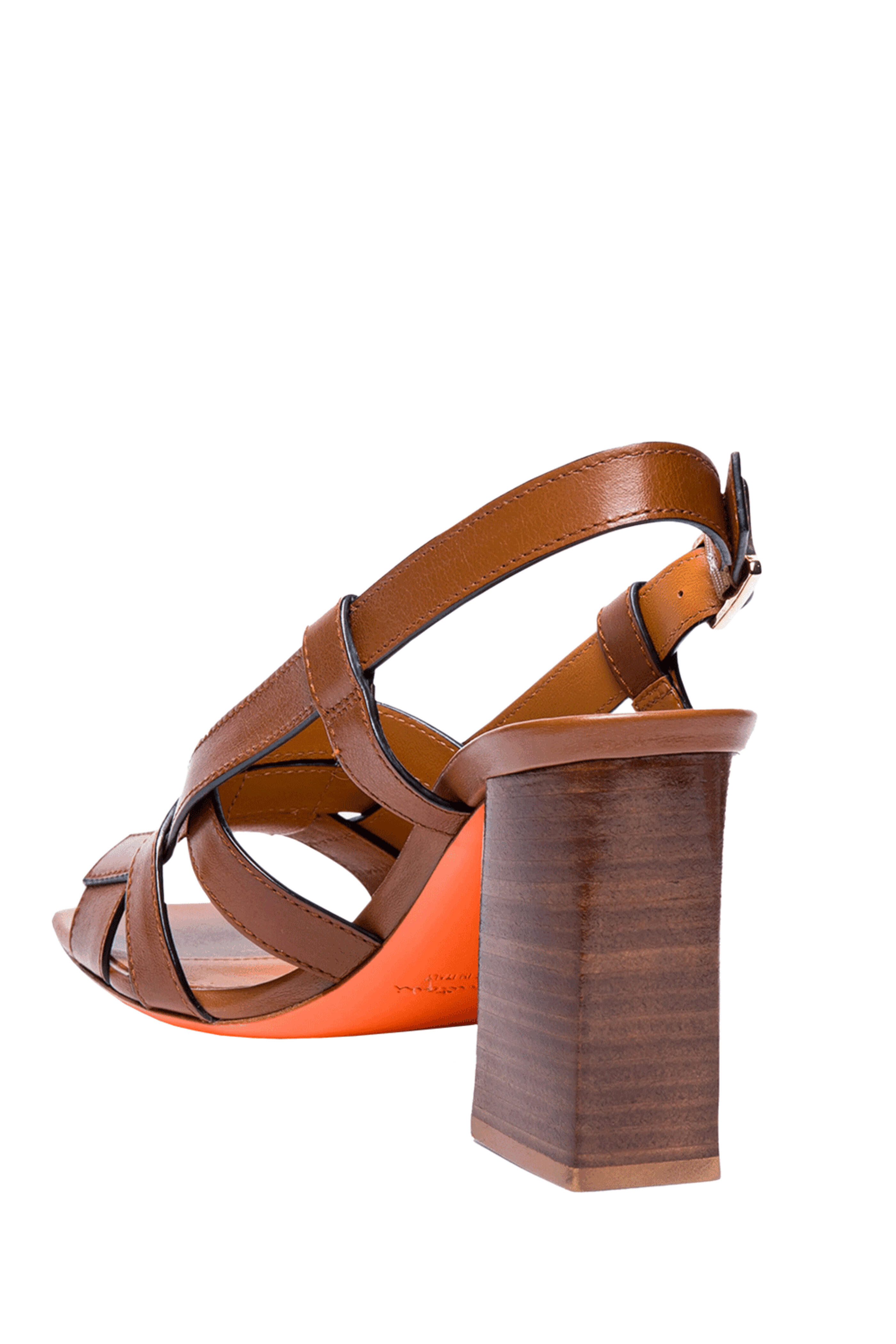 Santoni - Venere Leather Slingback Sandal in Light Brown
