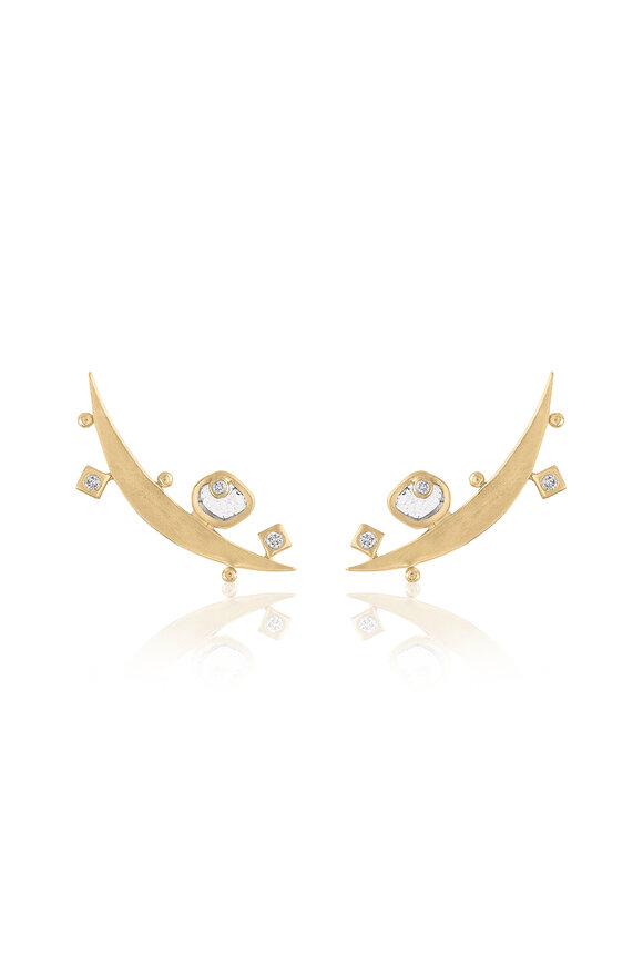 Loriann Diamond Slice Climber Earrings