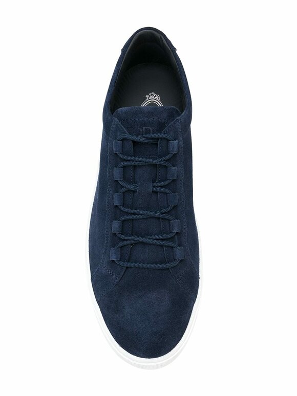 Tod's - Navy Blue Suede Low-Top Sneaker
