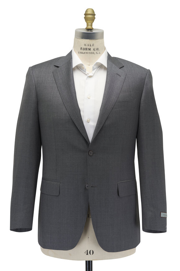 Canali - Solid Gray Wool Suit