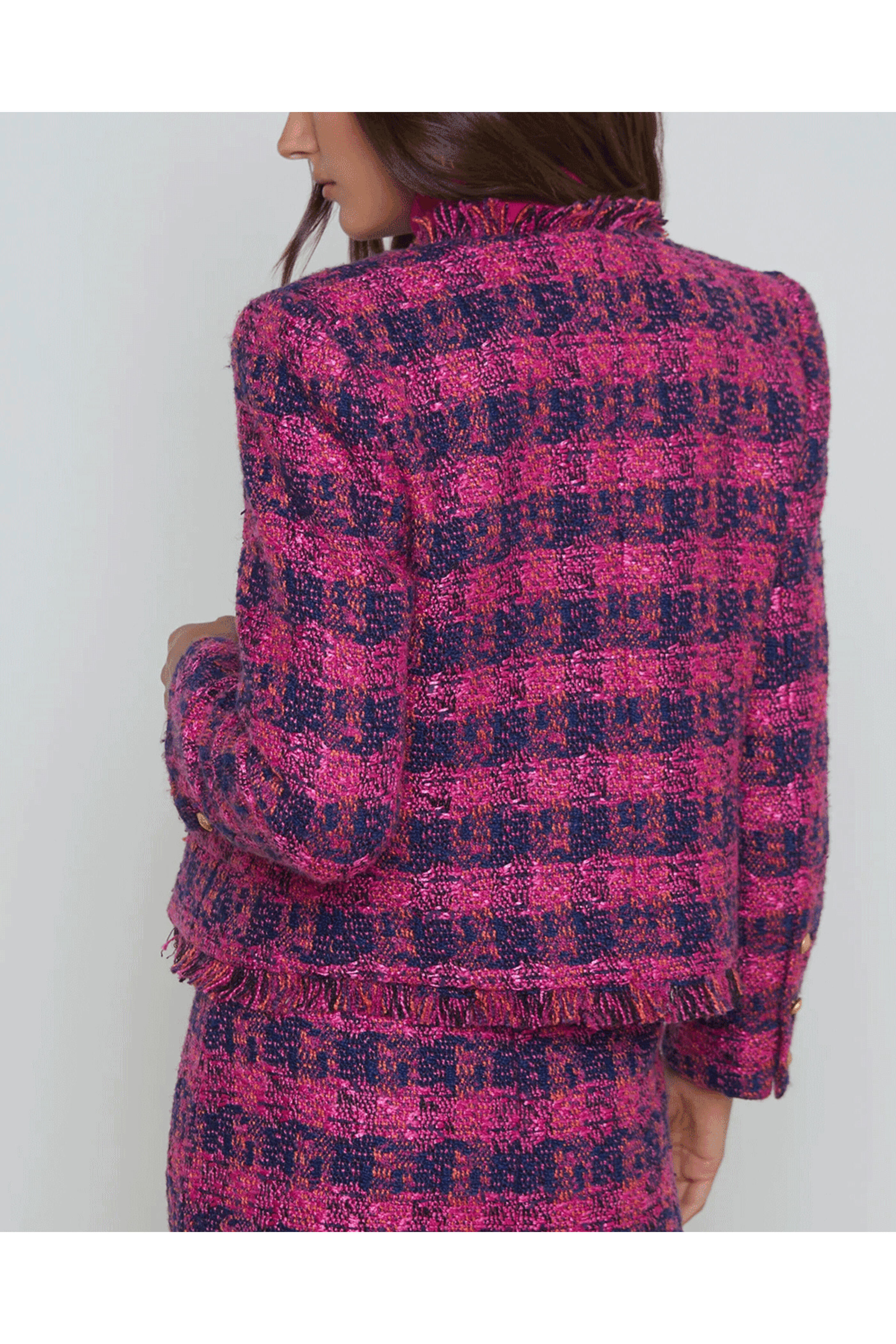 L'Agence - Midnight Acai Ruby Tweed Angelina Blazer