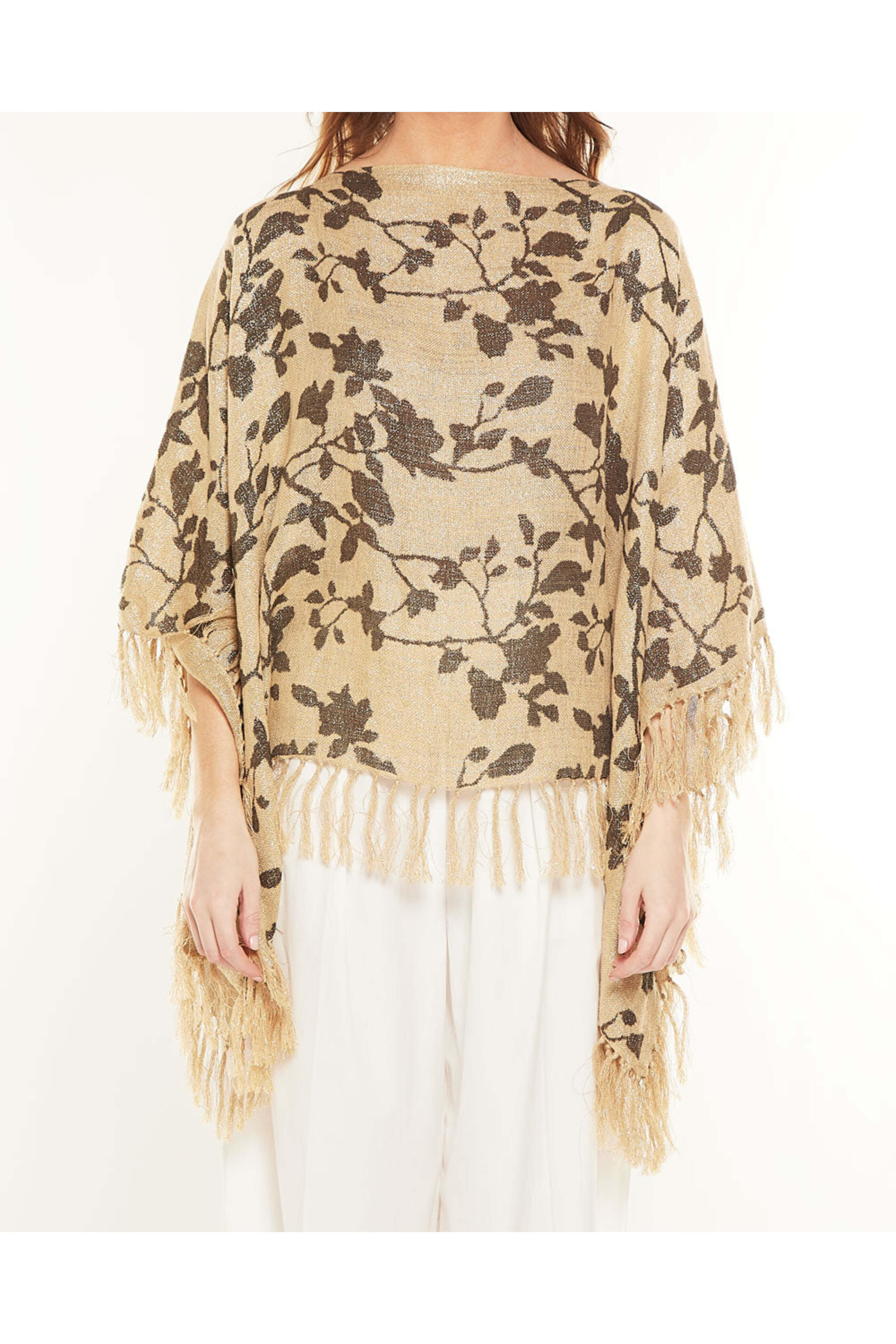 Brunello Cucinelli - Natural Floral Fringe Poncho