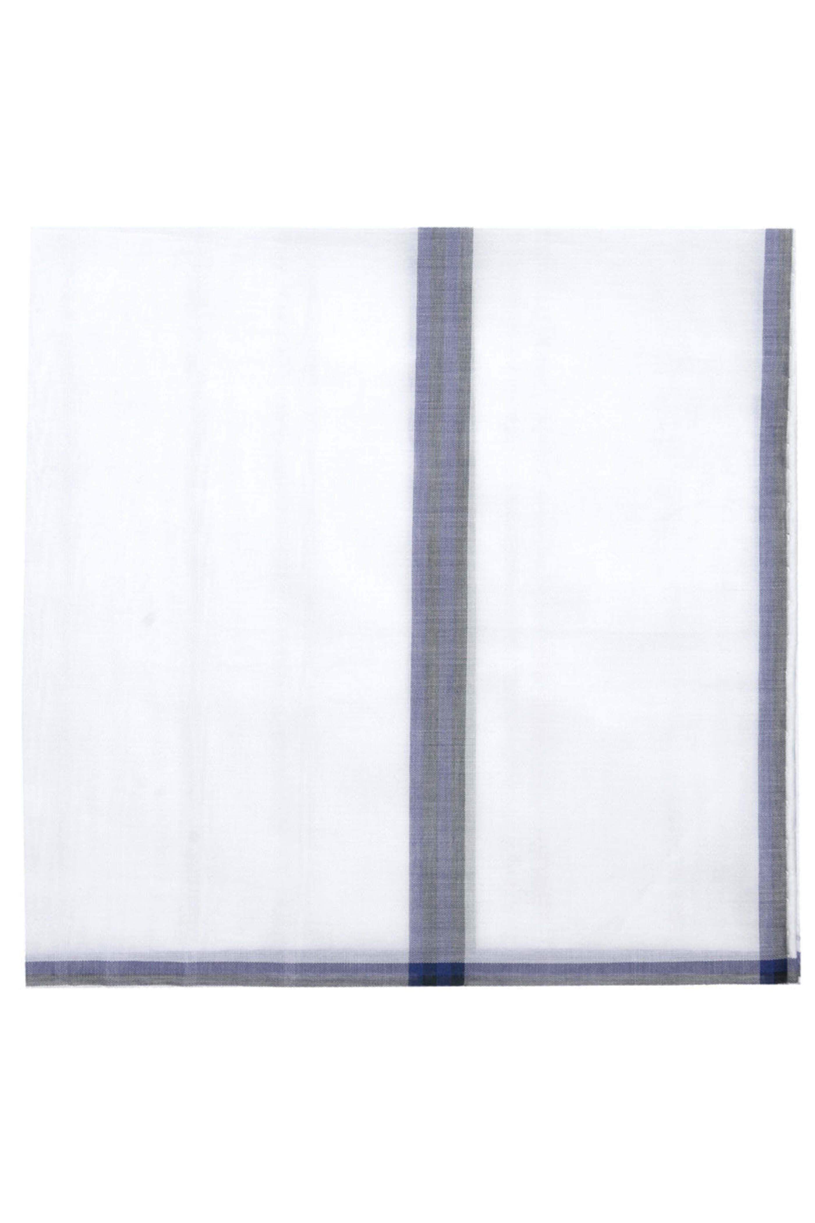 Simonnot-Godard - Smoking White, Navy, and Black Pocket Square