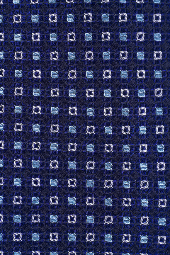 Kiton Navy Geometric Print Silk Necktie - view 2